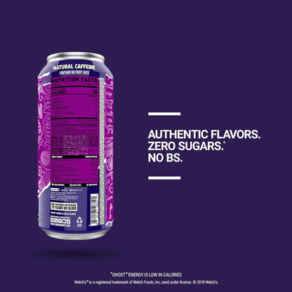 GHOST Energy Drink - 12 Pack, - Energy & Focus, No Artificial Colors - Gluten Free