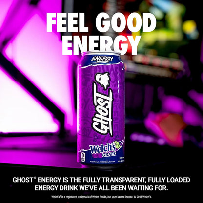 GHOST Energy Drink - 12 Pack, - Energy & Focus, No Artificial Colors - Gluten Free
