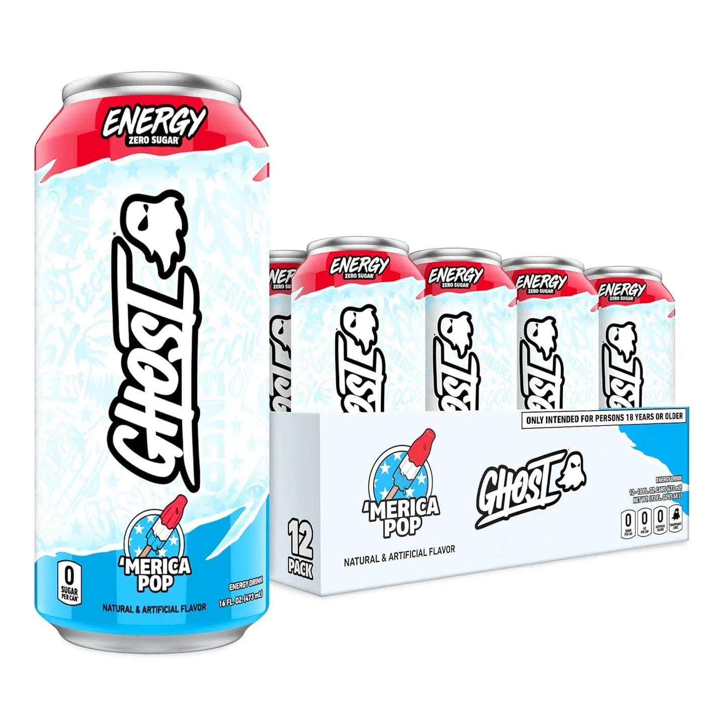 GHOST Energy Drink - 12 Pack, - Energy & Focus, No Artificial Colors - Gluten Free