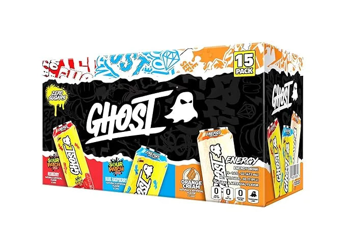 GHOST Energy Drink - 12 Pack, - Energy & Focus, No Artificial Colors - Gluten Free